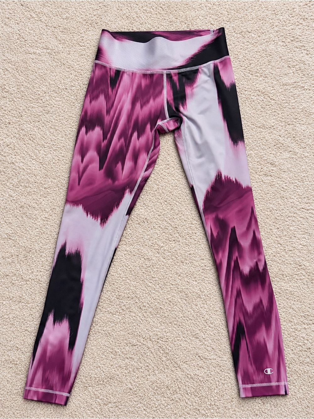 Champion Performance Purple Black Printed Leggings Women’s Medium
